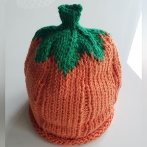 Pumpkin Handknit Cotton Kids Hat